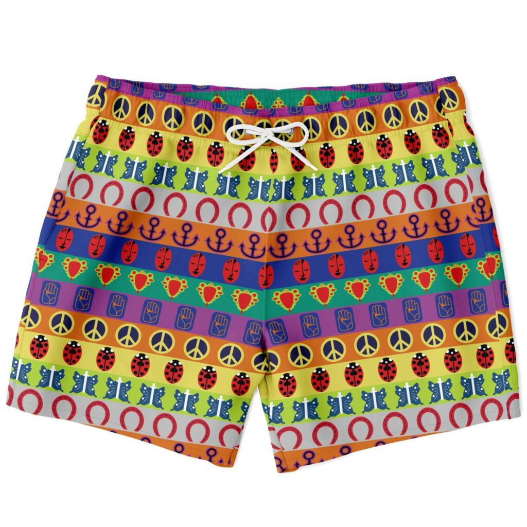 JJBA Color Symbol Pattern Swim Trunk