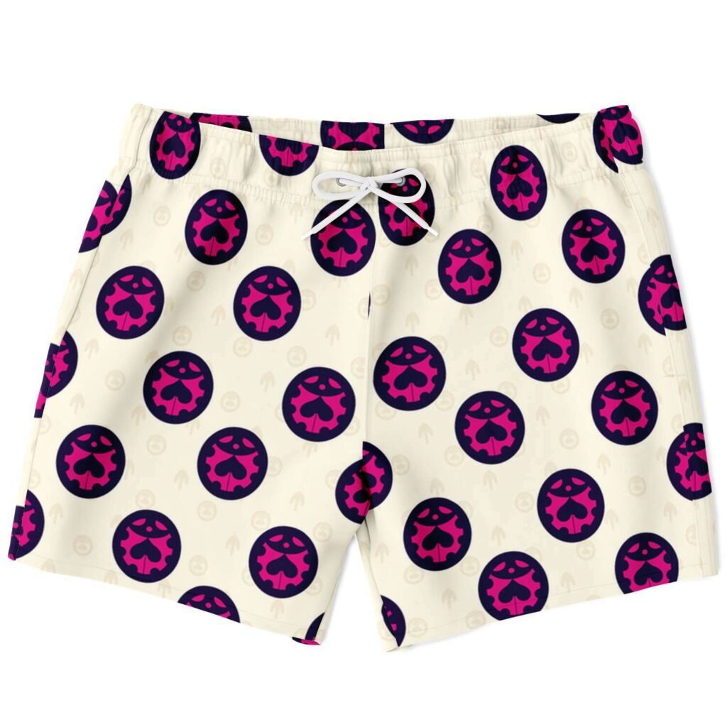 JJBA Giorgio Giovanna Pattern White  Swim Trunk