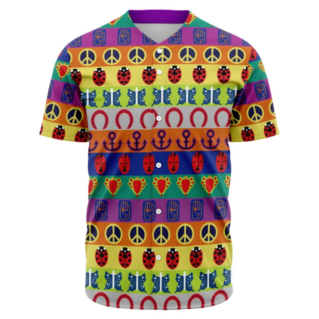 JoJo’s Bizarre Adventure Color Symbol Pattern Baseball Jersey